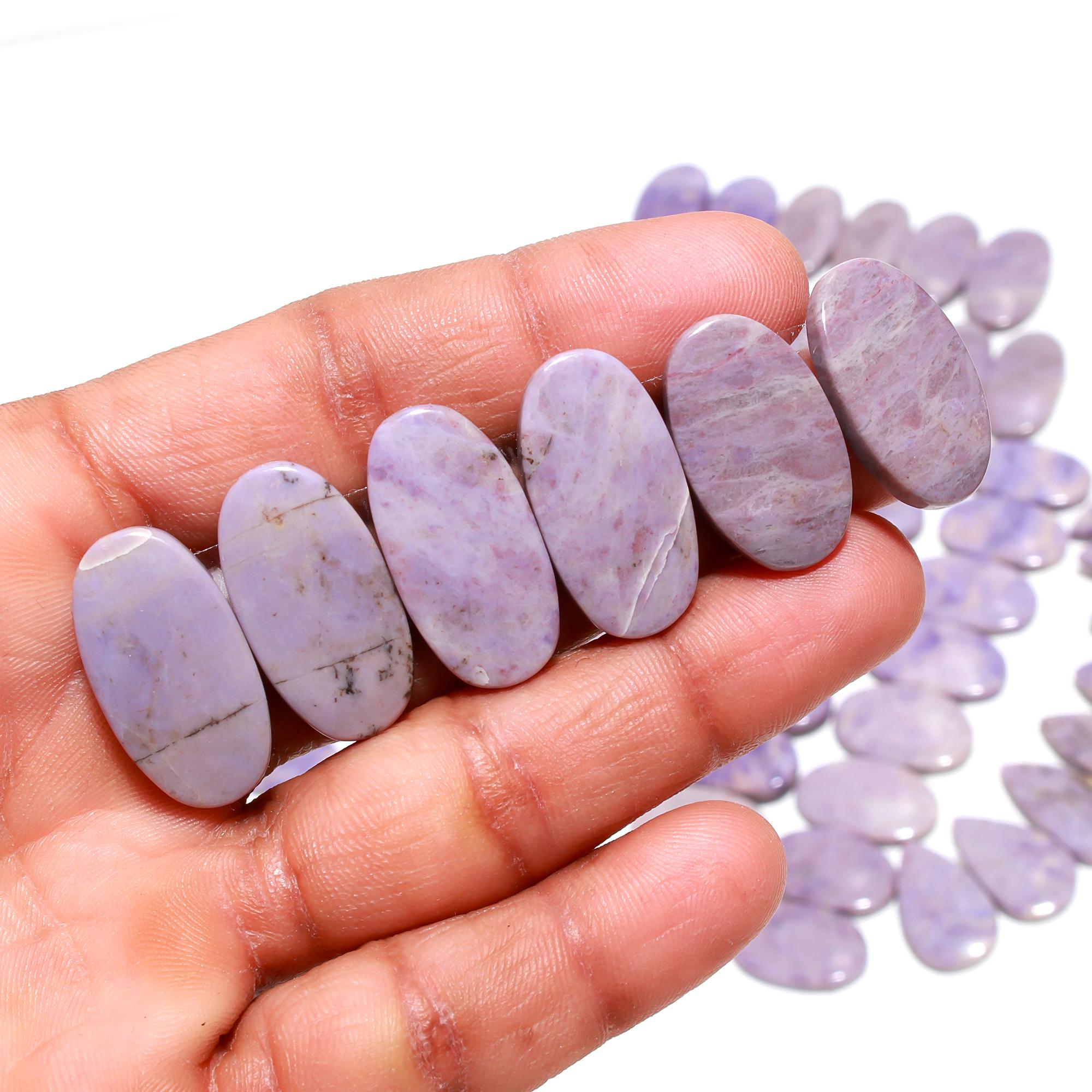 Natural Lavender Jade Pair – Soft Purple Healing Stones from Turkey