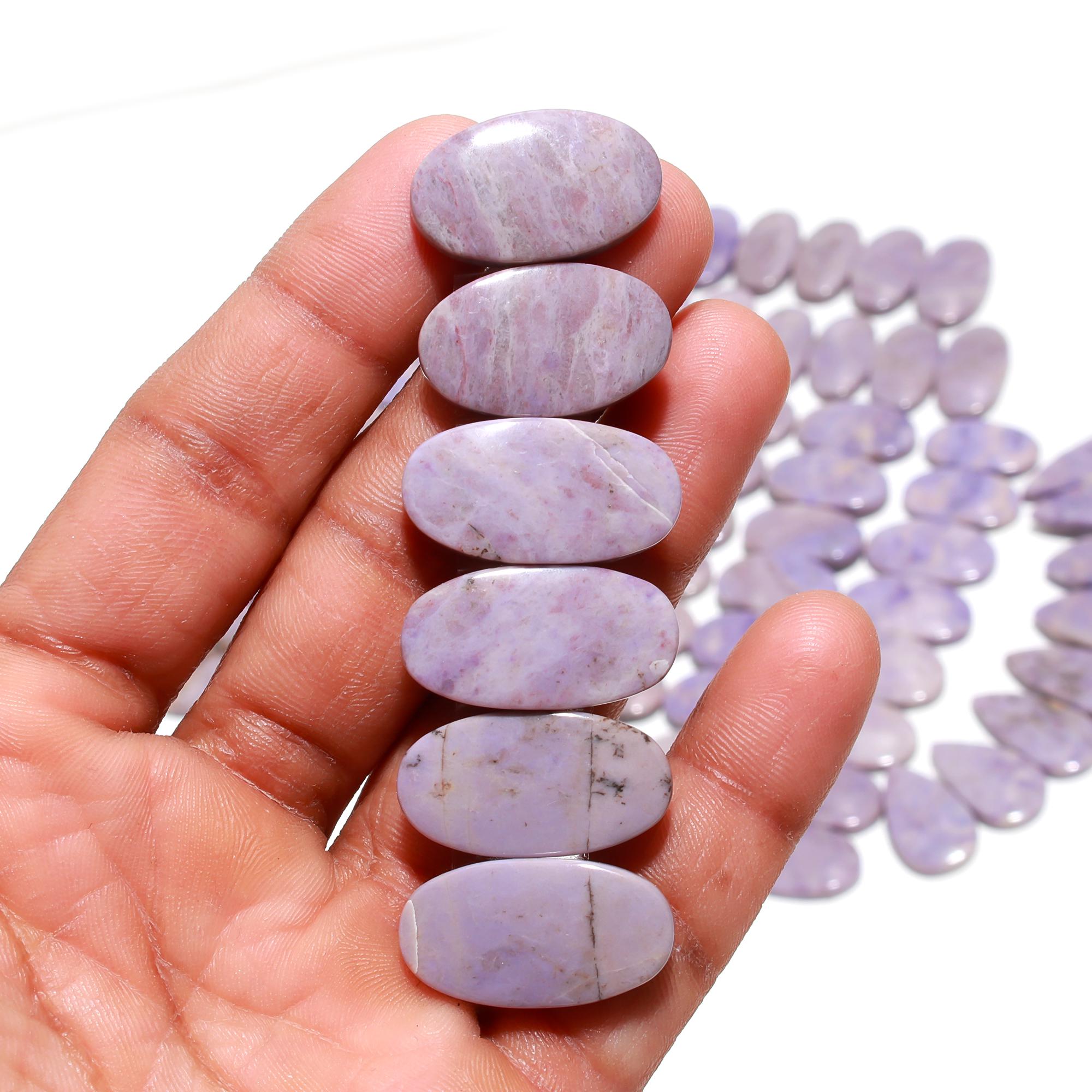 Natural Lavender Jade Pair – Soft Purple Healing Stones from Turkey - Image 2