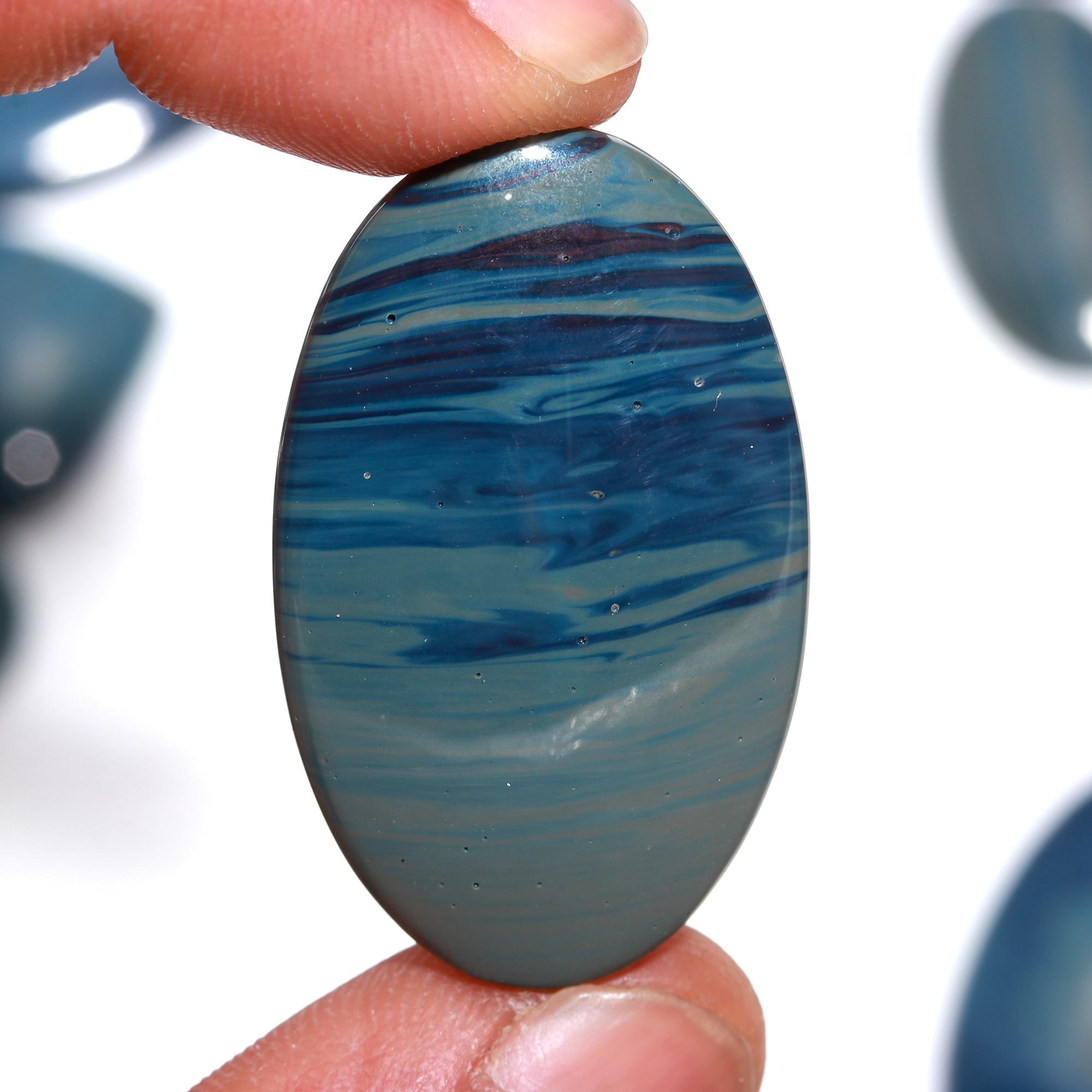 Leland Glass Polished Pebbles – Vibrant Blue & Gray Gemstones from Arizona