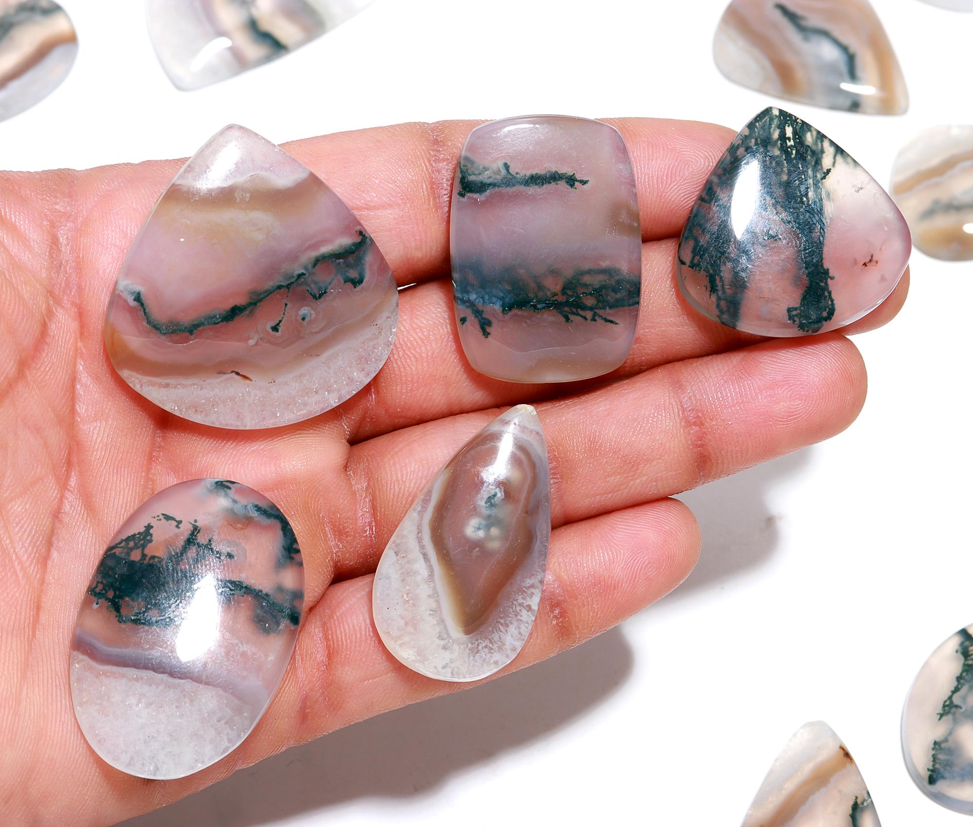 Natural Solar Moss – Green & White Healing Crystal from India - Image 3