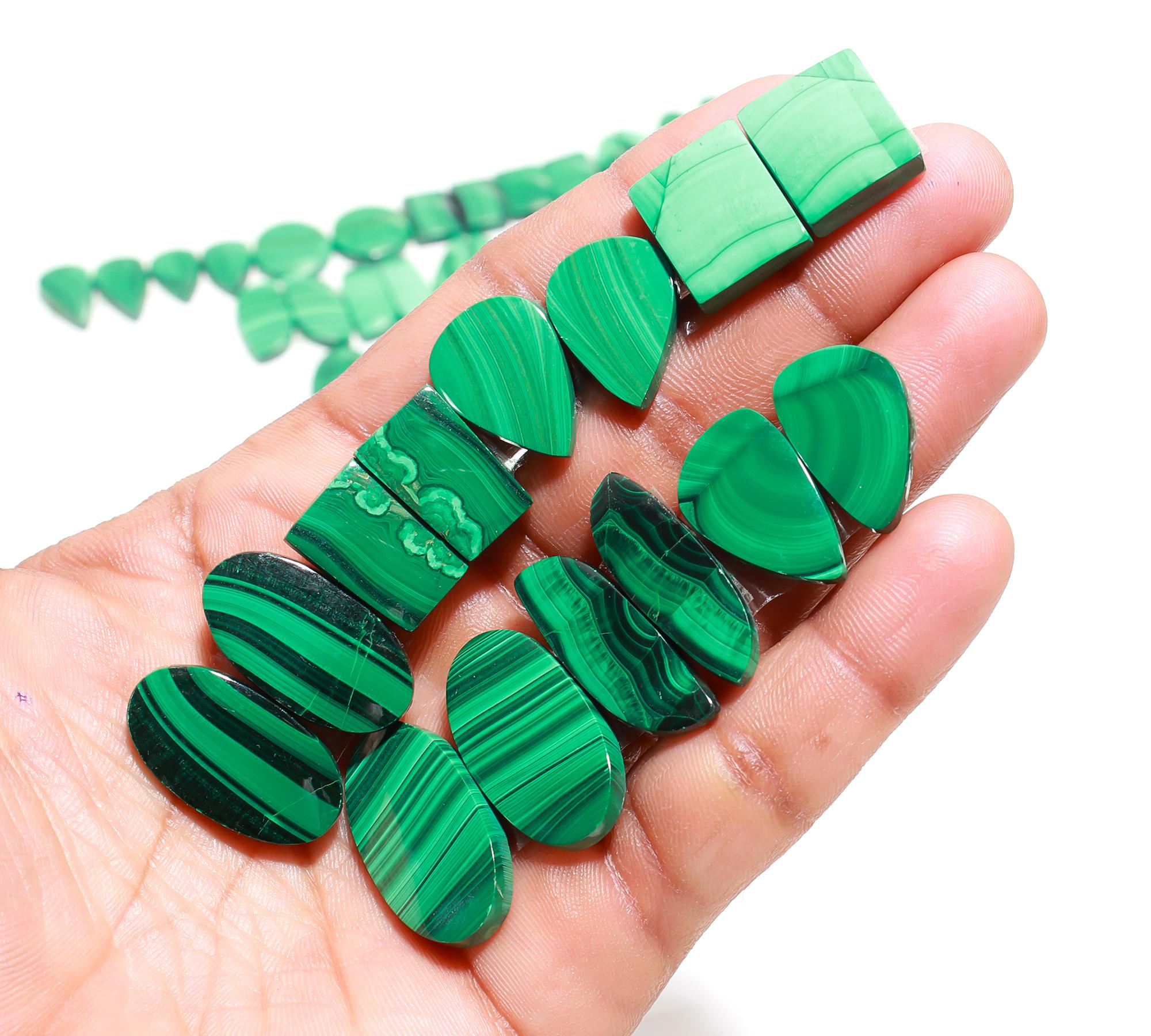 Natural Malachite Pairs – Deep Green Banded Healing Stones from Congo, Africa - Image 2