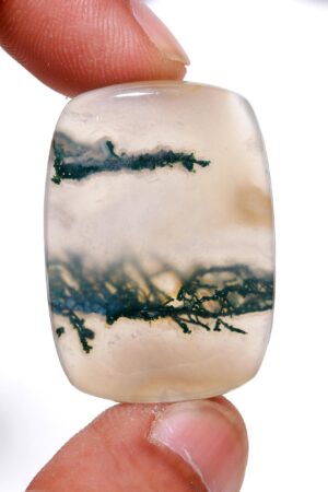 Natural Solar Moss – Green & White Healing Crystal from India