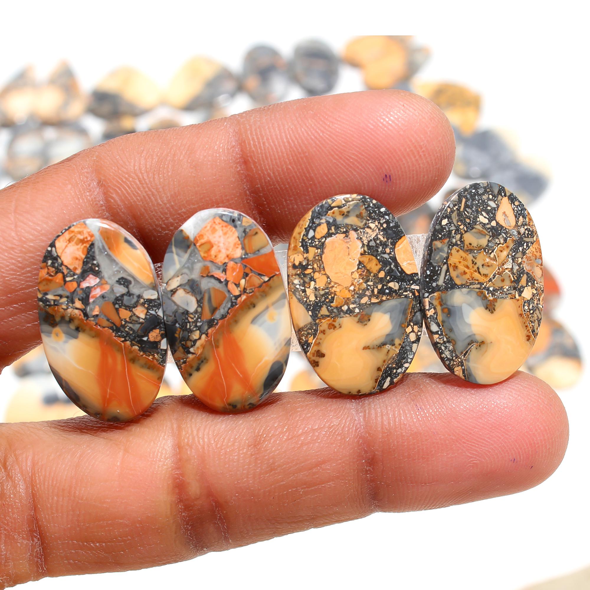 Natural Maligano Jasper Pair – Earthy Brown & Red Healing Stones from Indonesia