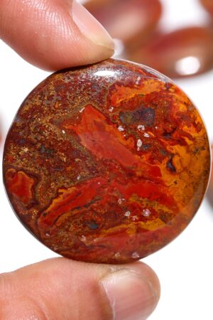 Natural Seam Agate Polished Pebbles – Vibrant Red & Orange Gemstones from Morocco