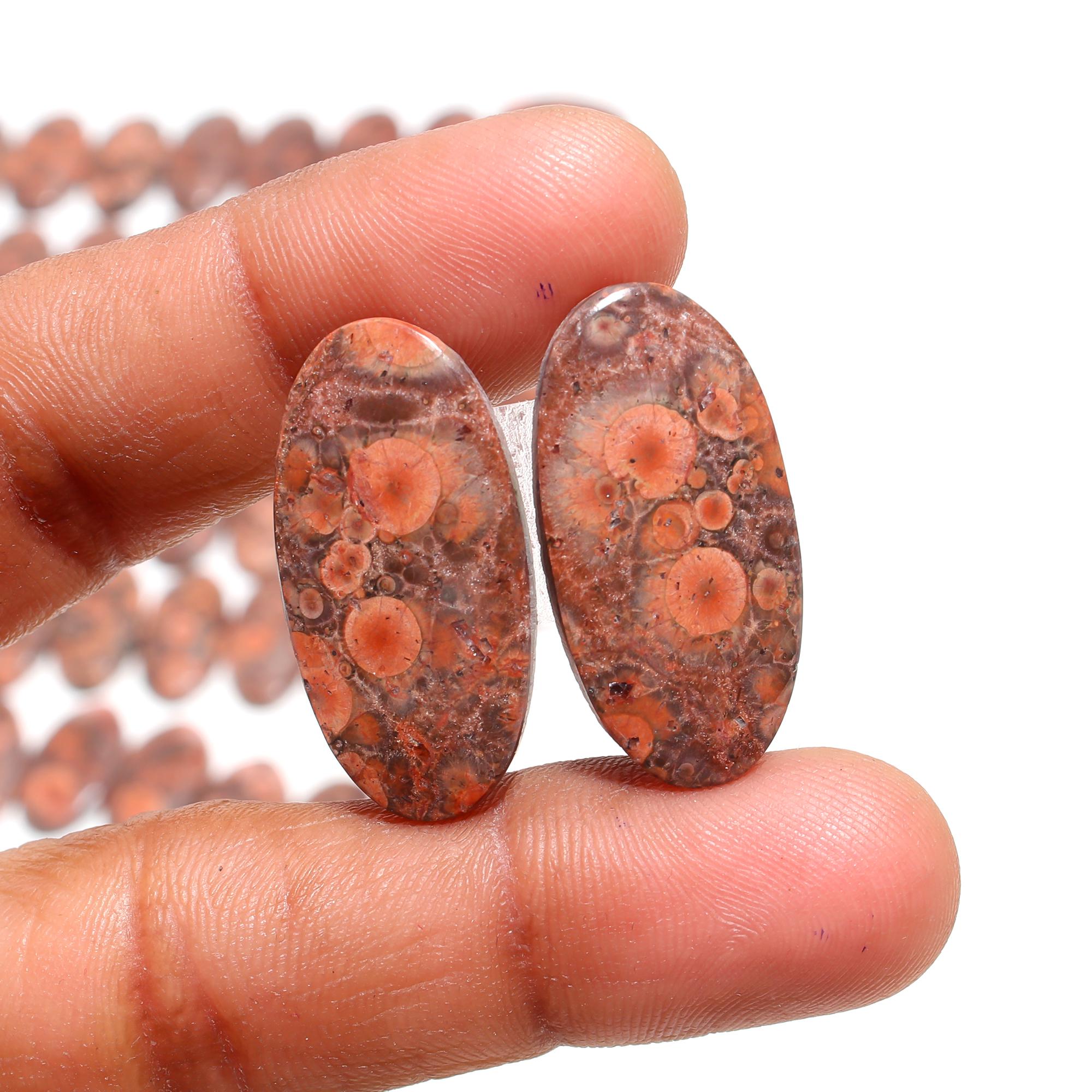 Natural Poppy Jasper Pair β Vibrant Red & Yellow Healing Stones from Mexico