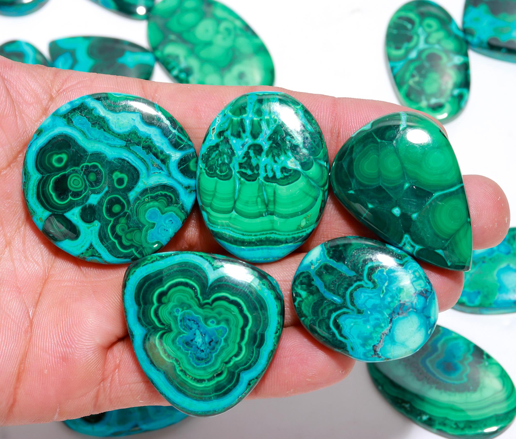 Natural Chrysocolla & Malachite Tumbled Stone – Deep Blue-Green Healing Crystal from Africa - Image 3
