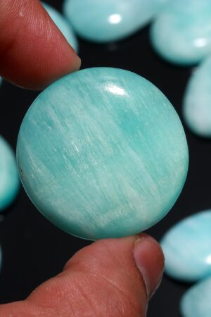 Natural Amazonite Tumbled Stones – Green & White Healing Crystals from Peru