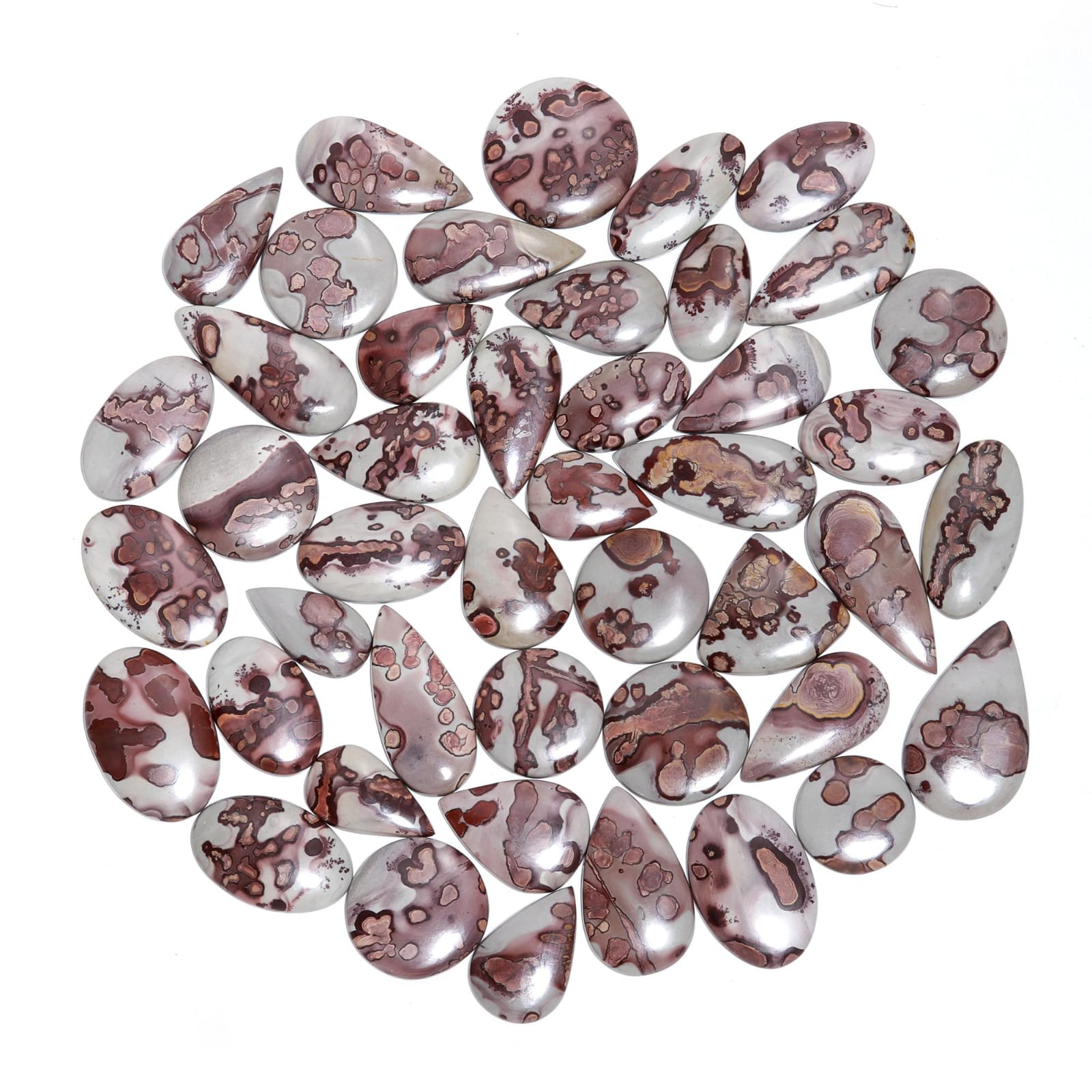 Natural Coffee Bean Jasper – Dark Stone with White Inclusions from China - Image 2