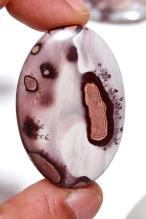 Natural Coffee Bean Jasper – Dark Stone with White Inclusions from China