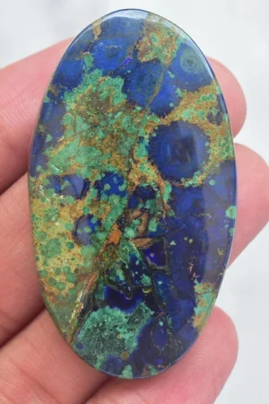 Azurite Malachite Cabochon / Shattuckite Malachite with Chrysocolla Gemstone / Oval Shape / 86.45 Ct. / 52x30x6 mm / Loose Gemstone / K-328