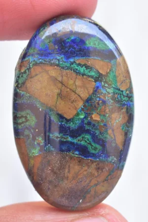 Azurite Malachite Cabochon / Azurite Malachite Gemstone / Oval Shape / 58.20 Ct. / 38x24x7 mm / Loose Gemstone / K-449