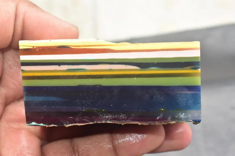 Surfite Surfboard Resin Wholesale Bulk Rough Surfstone Slices From California Gemstone / 75x46x35 mm / 634.10 Ct. / Loose Gemstone / Q-197