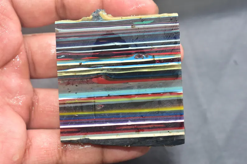 Surfite Surfboard Resin Wholesale Bulk Rough Surfstone Slices From California Gemstone / 58x56x16 mm / 288.60 Ct. / Loose Gemstone / Q-199