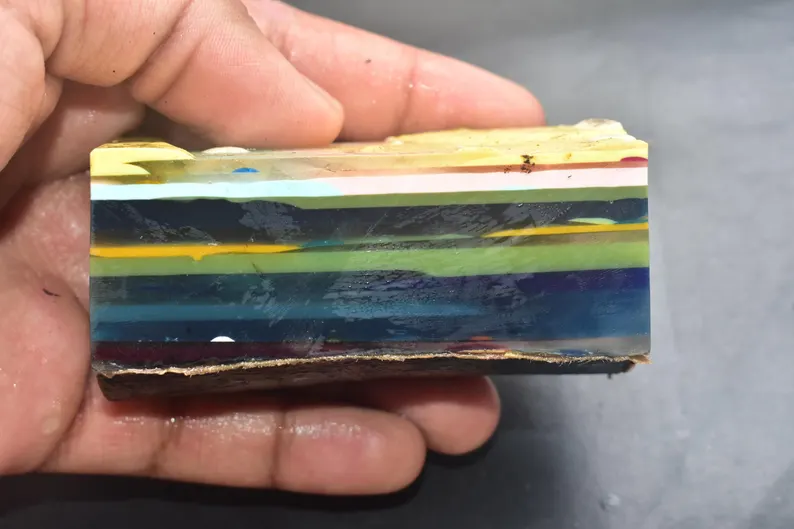 Surfite Surfboard Resin Wholesale Bulk Rough Surfstone Slices From California Gemstone / 81x40x40 mm / 751.75 Ct. / Loose Gemstone / Q-195