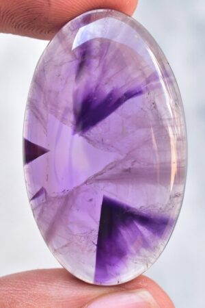 Star Amethyst Cabochon / High Quality Star Amethyst Trapiche Gemstone / Oval Shape / 63.55 Ct. / 41x25x7 mm / Loose Gemstone G-229