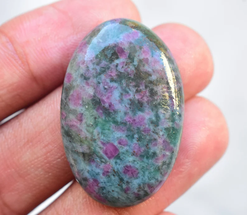Ruby Kyanite Cabochon / Top Selection Ruby Kyanite Gemstone / Oval Shape / 45.00 Ct. / 34x22x6 mm / Loose Gemstone / G-767