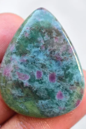 Ruby Kyanite Cabochon / Top Selection Ruby Kyanite Gemstone / Pear Shape / 37.40 Ct. / 33x26x4 mm / Loose Gemstone G-712