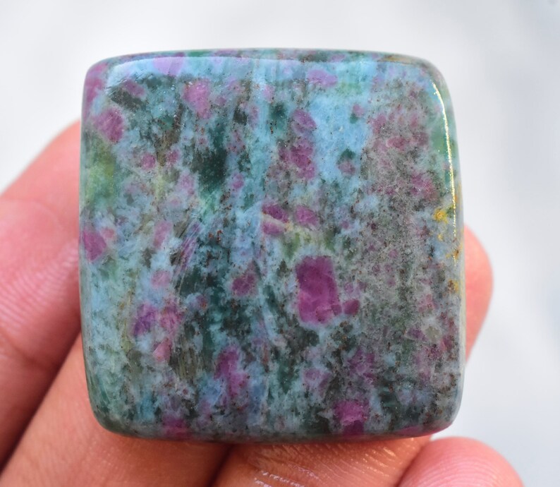 Ruby Kyanite Cabochon / Top Selection Ruby Kyanite Gemstone / Cushion Shape / 65.80 Ct. / 32x21x5 mm / Loose Gemstone G-791