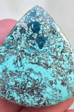 Azurite Cabochon / Top Grade Azurite Gemstone / Pear Shape / 47.20 Ct. / 36x33x6 mm. Loose Gemstone H-77