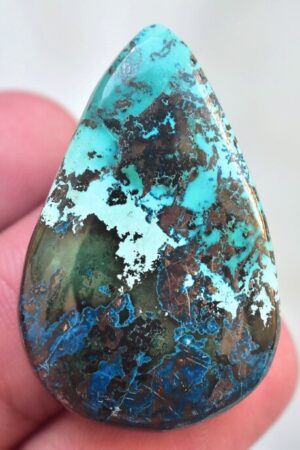 Azurite Cabochon / Top Grade Azurite Gemstone / Pear Shape / 38.70 Ct. / 35x23x5 mm / Loose Gemstone H-91