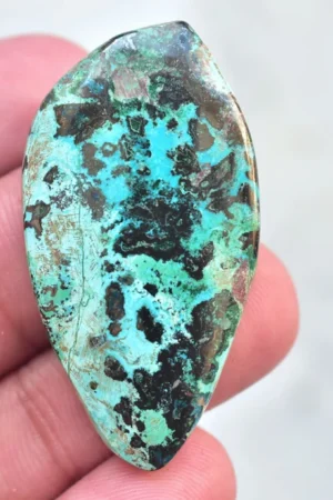 Azurite Cabochon / Top Grade Azurite Gemstone / Freeform Shape / 45.05 Ct. / 41x22x5 mm / Loose Gemstone H-75