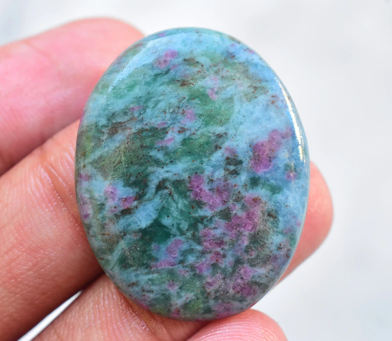 Ruby Kyanite Cabochon / Top Selection Ruby Kyanite Gemstone / Oval Shape / 36.40 Ct. / 33x22x4 mm / Loose Gemstone G-770