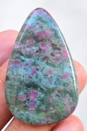 Ruby Kyanite Cabochon / Top Selection Ruby Kyanite Gemstone / Pear Shape / 52.05 Ct. / 44x24x5 mm / Loose Gemstone G-763