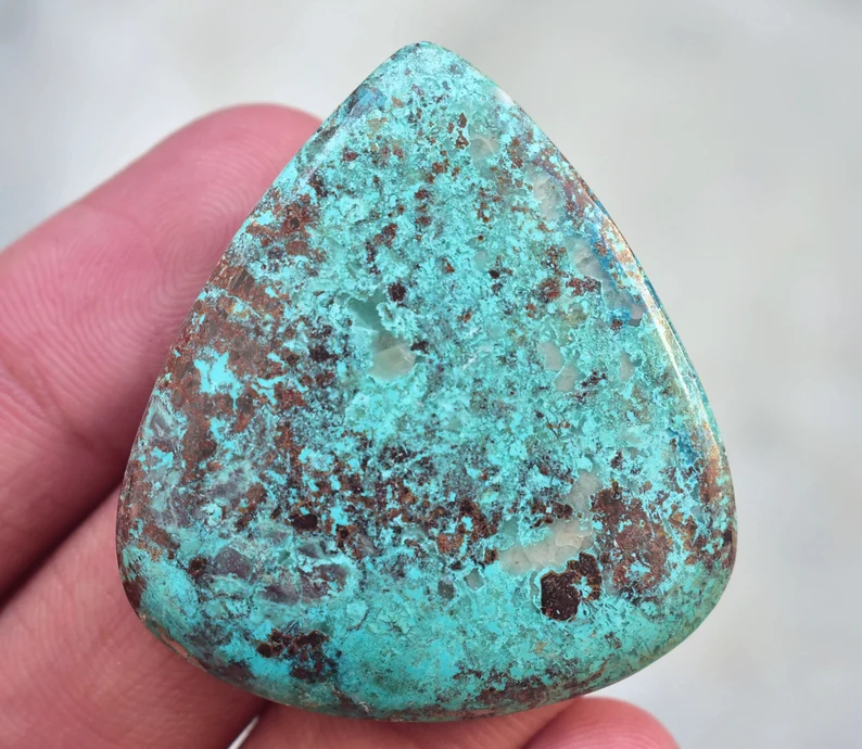 Azurite Cabochon / Top Grade Azurite Gemstone / Pear Shape / 53.15 Ct. / 40x37x5 mm / Loose Gemstone H-84