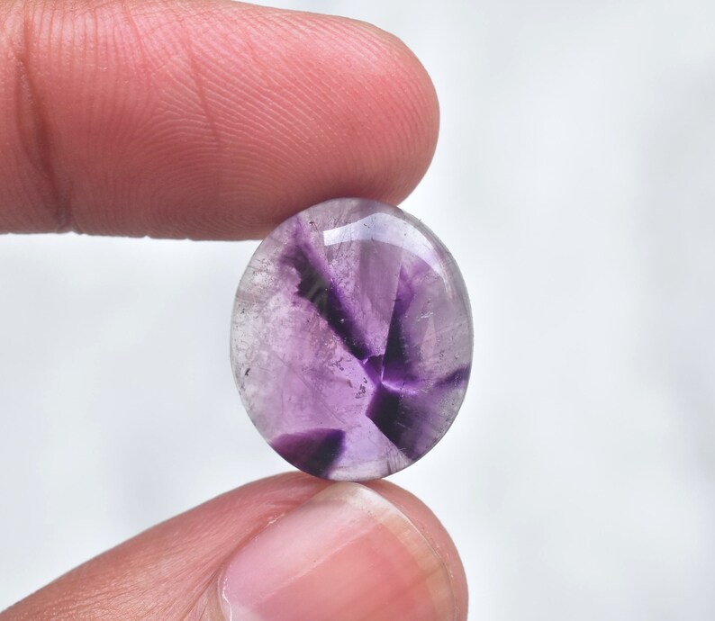 Star Amethyst Cabochon / High Quality Star Amethyst Trapiche Gemstone / Oval Shape / 12.60 Ct. / 18x15x6 mm / Loose Gemstone H-823
