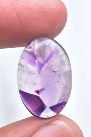 Star Amethyst Cabochon / High Quality Star Amethyst Trapiche Gemstone / Oval Shape / 12.00 Ct. / 22x15x5 mm / Loose Gemstone H-825