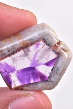 Star Amethyst Slice / Purple Star Trapiche Amethyst Slice (Polished) / Freeform Shape / 27.10 Ct. / 25x23x5 mm / Loose Gemstone / I-568