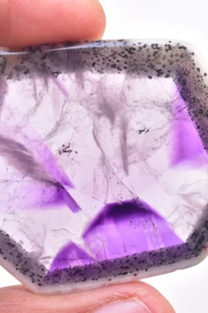 Star Amethyst Slice / Purple Star Trapiche Amethyst Slice (Polished) / Freeform Shape / 84.40 Ct. / 43x37x5 mm / Loose Gemstone / I-572