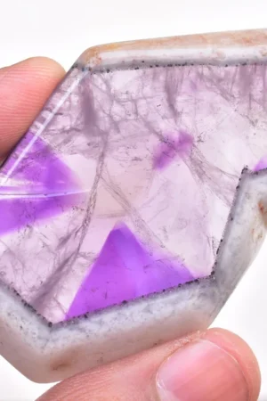 Star Amethyst Slice / Purple Star Trapiche Amethyst Slice (Polished) / Freeform Shape / 150.00 Ct. / 60x37x8 mm / Loose Gemstone / I-591