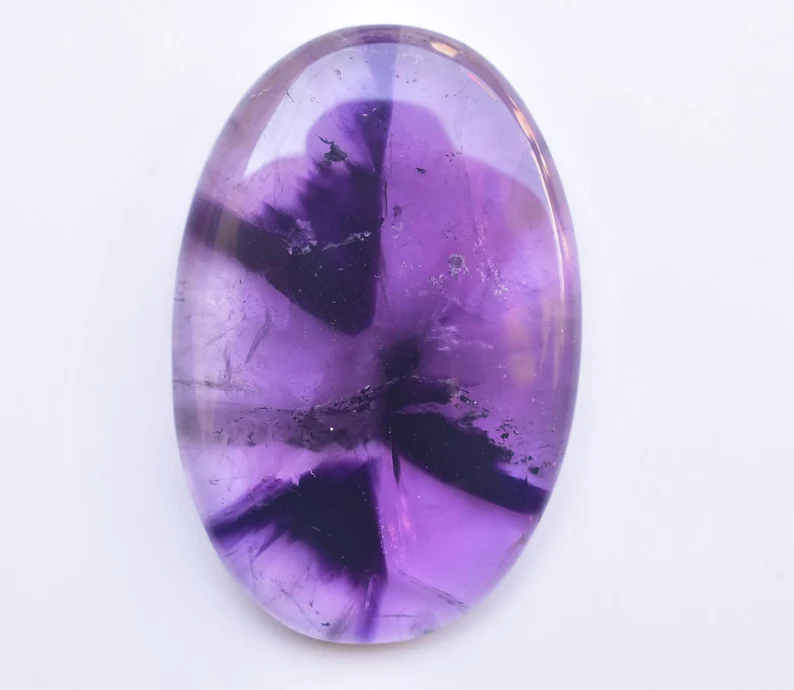 Star Amethyst Cabochon / High Quality Star Amethyst Trapiche Gemstone / Oval Shape / 72.20 Ct. / 44x29x6 mm / Loose Gemstone / I-863