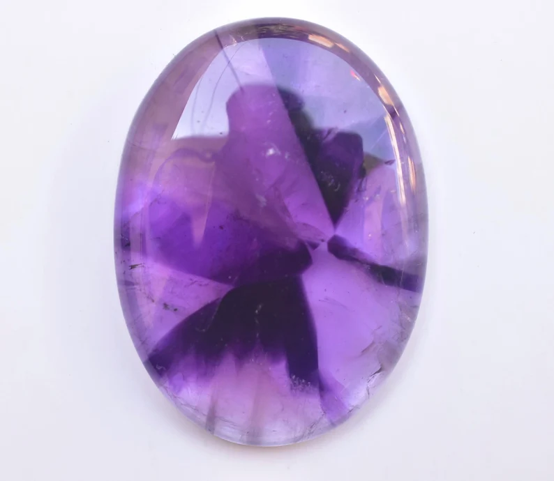 Star Amethyst Cabochon / High Quality Star Amethyst Trapiche Gemstone / Oval Shape / 60.05 Ct. / 37x28x6 mm / Loose Gemstone I-870