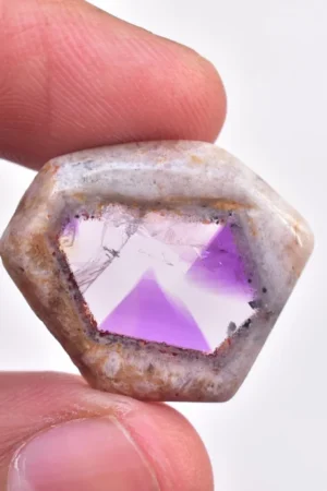 Star Amethyst Slice / Purple Star Trapiche Amethyst Slice (Polished) / Freeform Shape / 18.70 Ct. / 22x21x5 mm / Loose Gemstone / I-582