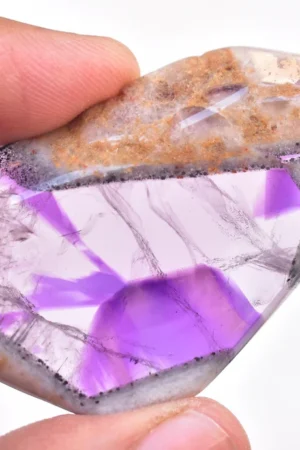 Star Amethyst Slice / Purple Star Trapiche Amethyst Slice (Polished) / Freeform Shape / 95.00 Ct. / 52x31x7 mm / Loose Gemstone / I-577