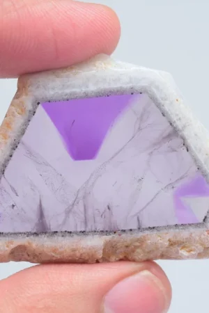 Star Amethyst Slice / Purple Star Trapiche Amethyst Slice (Polished) / Freeform Shape / 90.00 Ct. / 50x35x7 mm / Loose Gemstone / N-13
