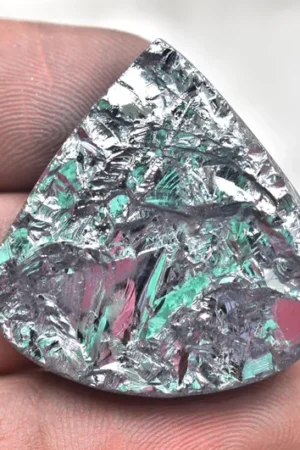 Silicon Druzy Cabochon / Top Grade Silicon Druzy Gemstone / Pear Shape / 49.35 Ct. / 33x33x7 mm / Loose Gemstone / O-616