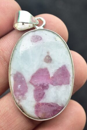 Title: Pink Tourmaline Cabochon / Stamped 925 Sterling Silver Pendant / For Jewelry / Pear Shape / Loose Gemstone Jewelry P‑349