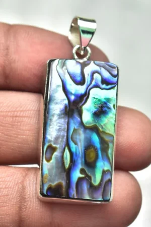Abalone Shell Cabochon / Stamped 925 Sterling Silver Pendant / For Jewelry / Cushion Shape / Loose Gemstone Jewelry P-123