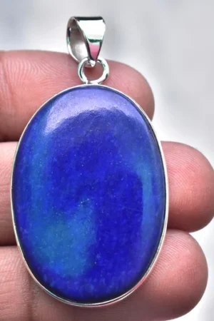 Lapis Lazuli Cabochon Pendant / Stamped 925 Sterling Silver Pendant / Moonstone Jewelry / Oval Shape / Loose Gemstone Jewelry P-246