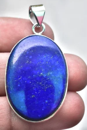 Lapis Lazuli Cabochon Pendant / Stamped 925 Sterling Silver Pendant / Moonstone Jewelry / Oval Shape / Loose Gemstone Jewelry P-245