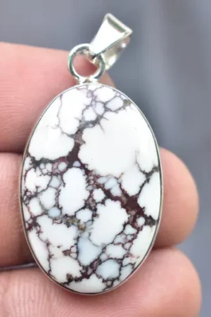 Magnesite Cabochon / Stamped 925 Sterling Silver Pendant / For Jewelry / Oval Shape / Loose Gemstone Jewelry P-552