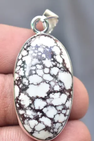 Magnesite Cabochon / Stamped 925 Sterling Silver Pendant / For Jewelry / Oval Shape / Loose Gemstone Jewelry P-553