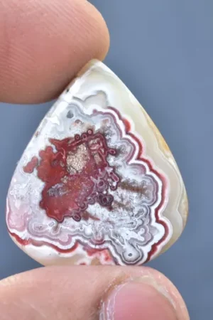 Crazy Lace Agate Cabochon / Crazy Lace Agate Gemstone / Pear Shape / 25.95 Ct. / 27x23x5 mm. / Loose Gemstone / Q-141