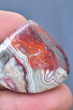 Crazy Lace Agate Cabochon / Crazy Lace Agate Gemstone / Pear Shape / 40.60 Ct. / 29x32x5 mm. / Loose Gemstone / Q-134