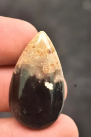 Title: Seam Agate Cabochon / Moroccan Seam Agate Gemstone / Moroccan Agate / For Jewelry / Oval Shape / 42.40 Ct / 37x26x5 mm. / Loose Gemstone Q-155