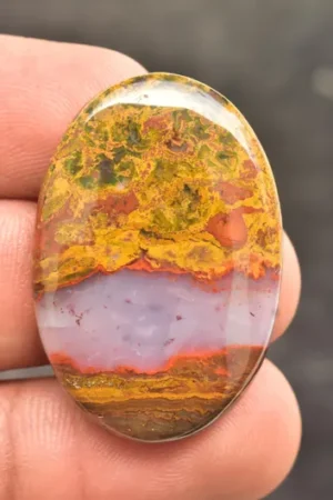 Title: Seam Agate Cabochon / Moroccan Seam Agate Gemstone / Moroccan Agate / For Jewelry / Oval Shape / 50.00 Ct / 37x25x6 mm. / Loose Gemstone Q-156