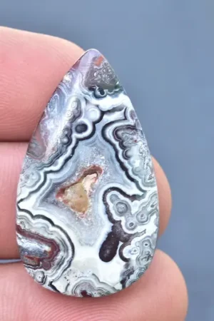 Crazy Lace Agate Cabochon / Crazy Lace Agate Gemstone / Pear Shape / 30.00 Ct. / 35x20x5 mm. / Loose Gemstone / Q-144